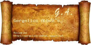 Gergelics Abbás névjegykártya